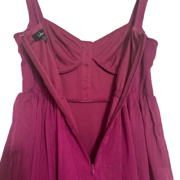 Lulu’s Tier For the Drama Magenta Purple Lurex Tiered Midi
Dress - Picture 8 of 16